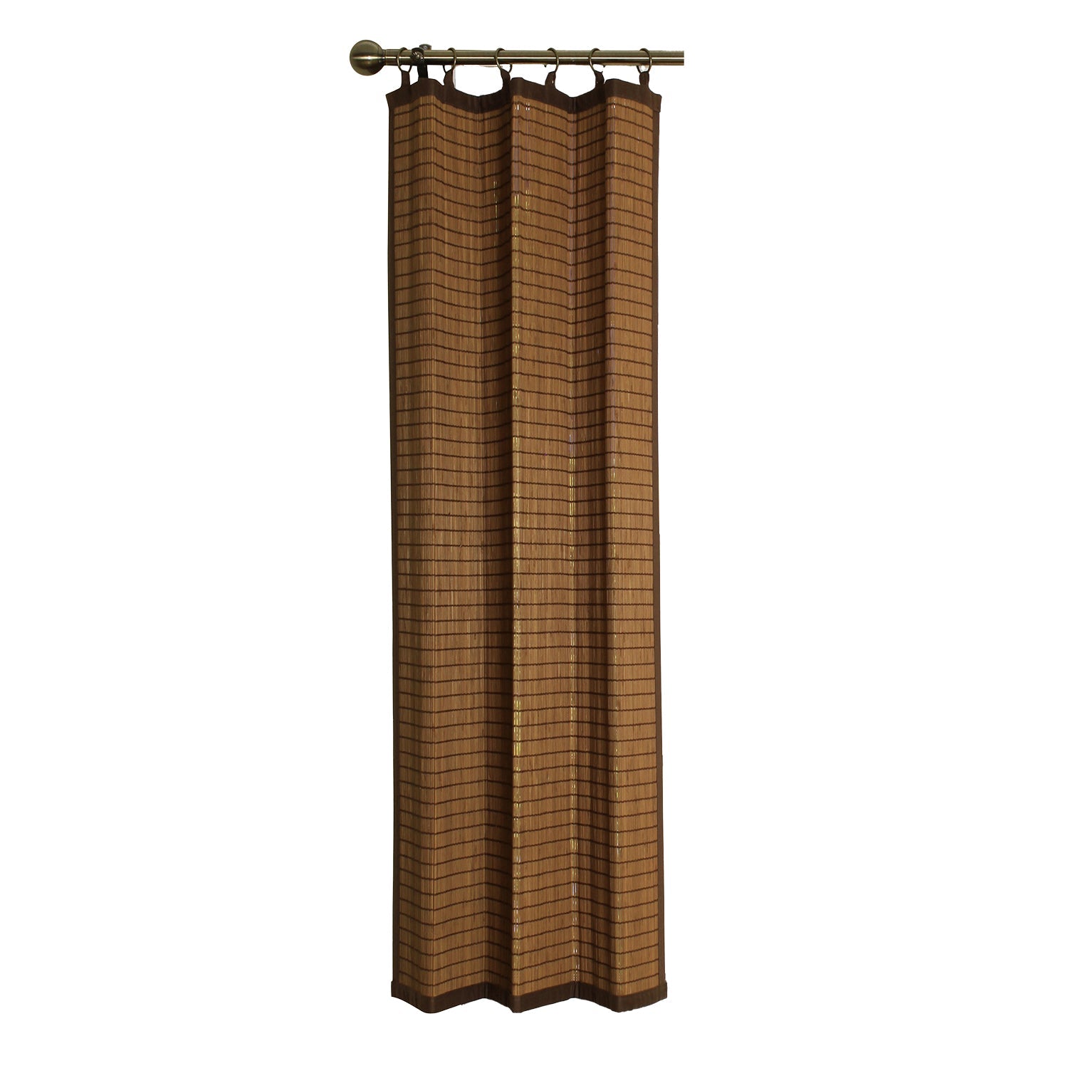 Versailles - Panneau de Rideau en Bambou Ring Top, Oeillets en Laiton, 40" x 63", Brun - Simple Boutique