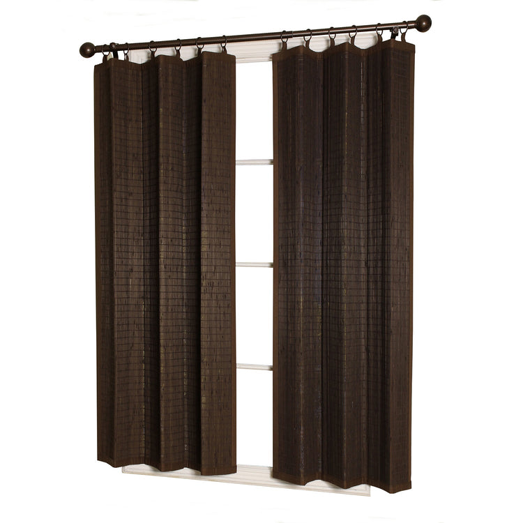 Versailles - Panneau de Rideau en Bambou Ring Top, Oeillets en Laiton, 40" x 63", Espresso - Simple Boutique