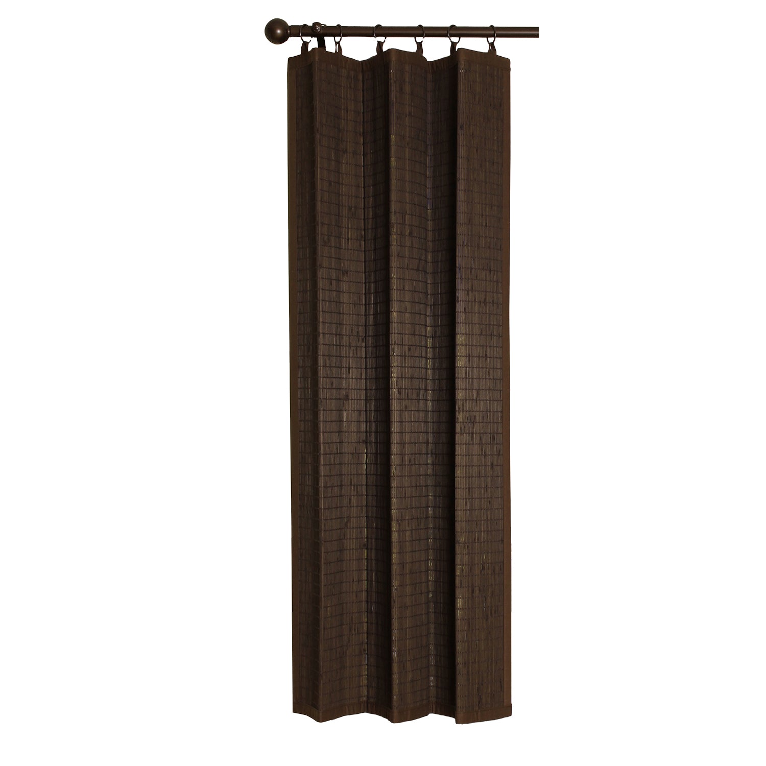 Versailles - Panneau de Rideau en Bambou Ring Top, Oeillets en Laiton, 40" x 63", Espresso - Simple Boutique