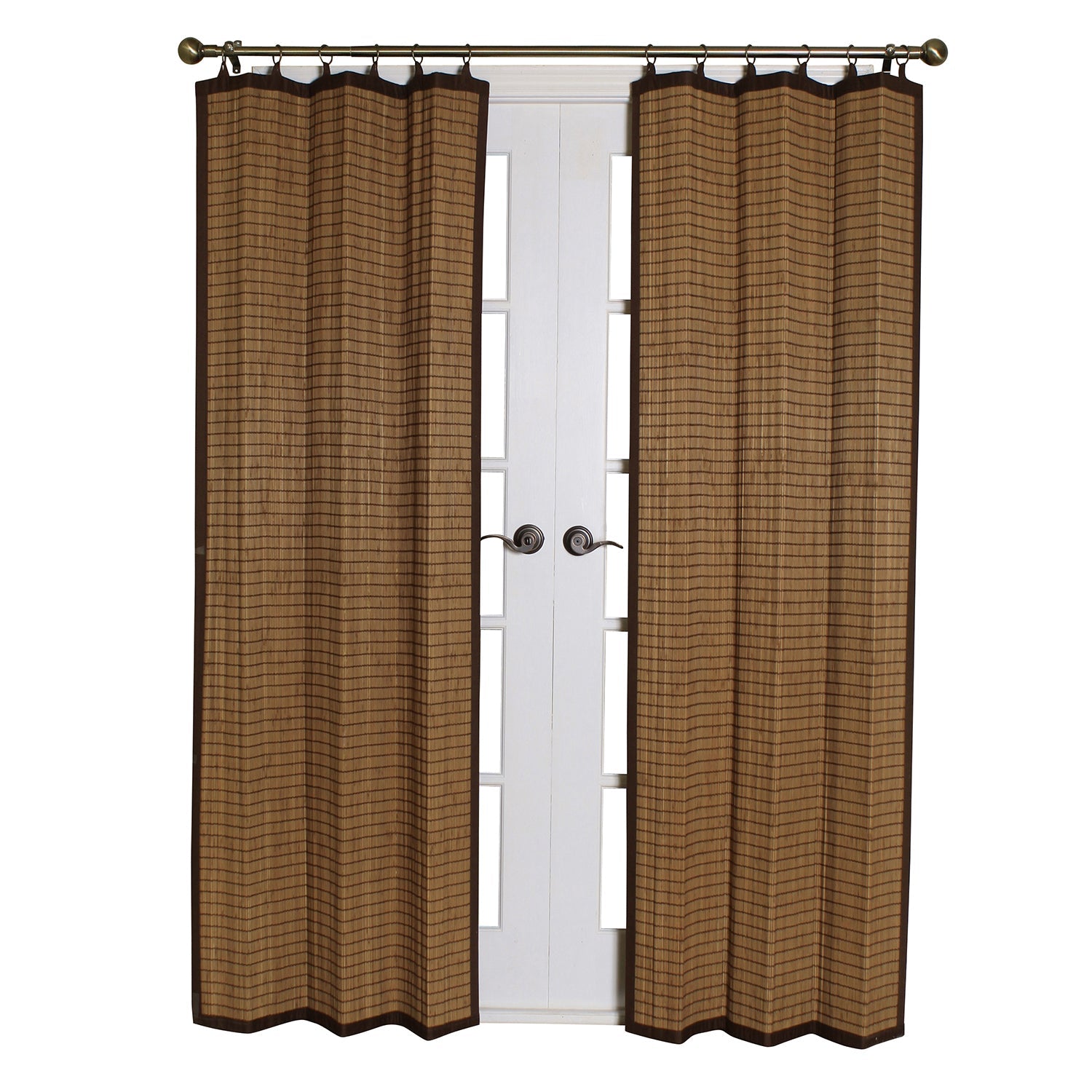 Versailles - Panneau de Rideau en Bambou Ring Top, Oeillets en Laiton, 40" x 84", Brun - Simple Boutique