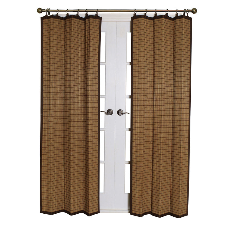 Versailles - Panneau de Rideau en Bambou Ring Top, Oeillets en Laiton, 40" x 84", Brun - Simple Boutique