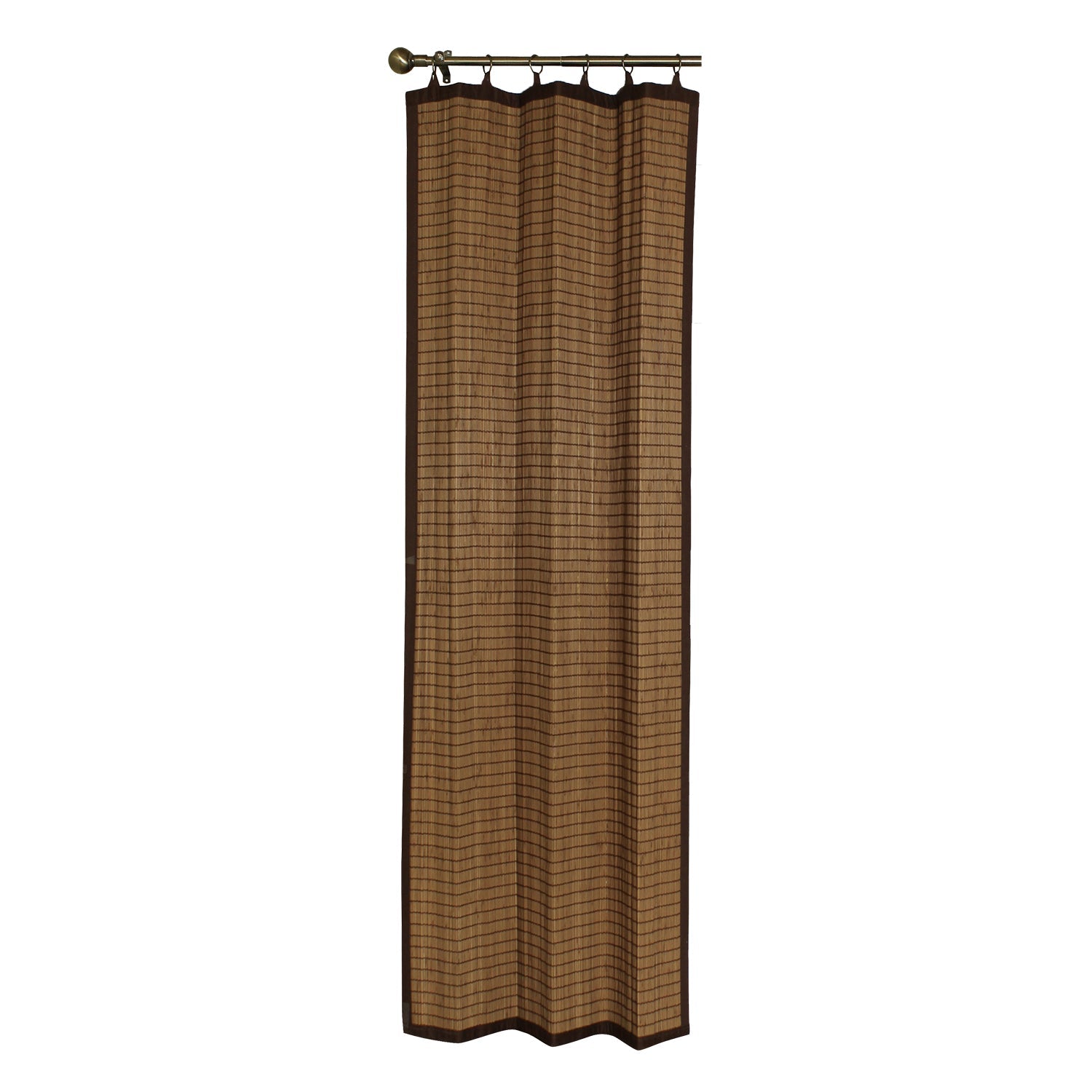 Versailles - Panneau de Rideau en Bambou Ring Top, Oeillets en Laiton, 40" x 84", Brun - Simple Boutique