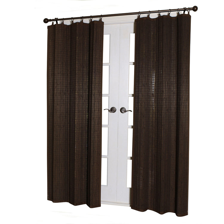 Versailles - Panneau de Rideau en Bambou Ring Top, Oeillets en Laiton, 40" x 84", Espresso - Simple Boutique