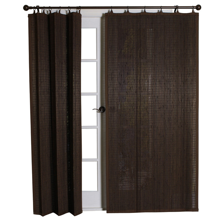 Versailles - Panneau de Rideau en Bambou Ring Top, Oeillets en Laiton, 40" x 84", Espresso - Simple Boutique