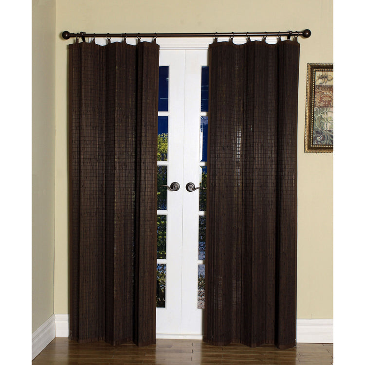 Versailles - Panneau de Rideau en Bambou Ring Top, Oeillets en Laiton, 40" x 84", Espresso - Simple Boutique