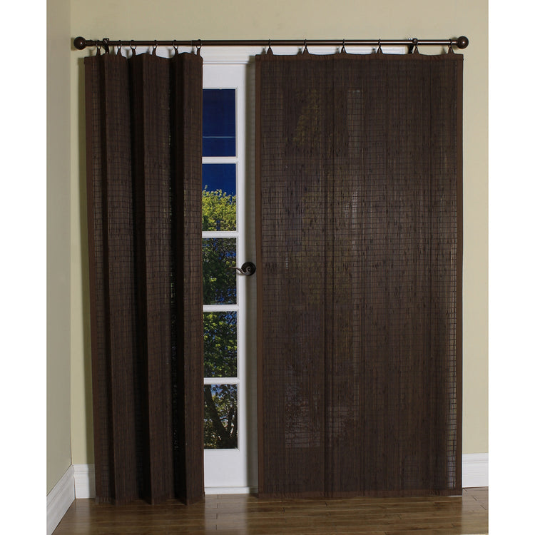 Versailles - Panneau de Rideau en Bambou Ring Top, Oeillets en Laiton, 40" x 84", Espresso - Simple Boutique