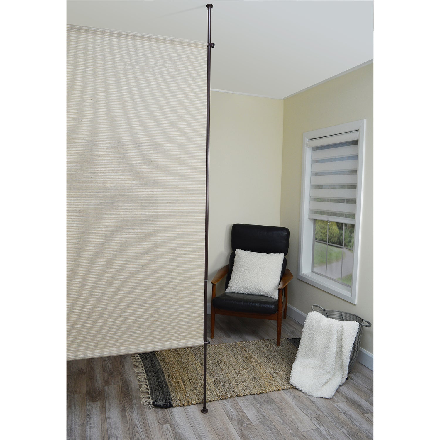 Versailles - Panneau d'intimité en Jute, 38" x 72", Hauteur ajustable, Beige - Simple Boutique