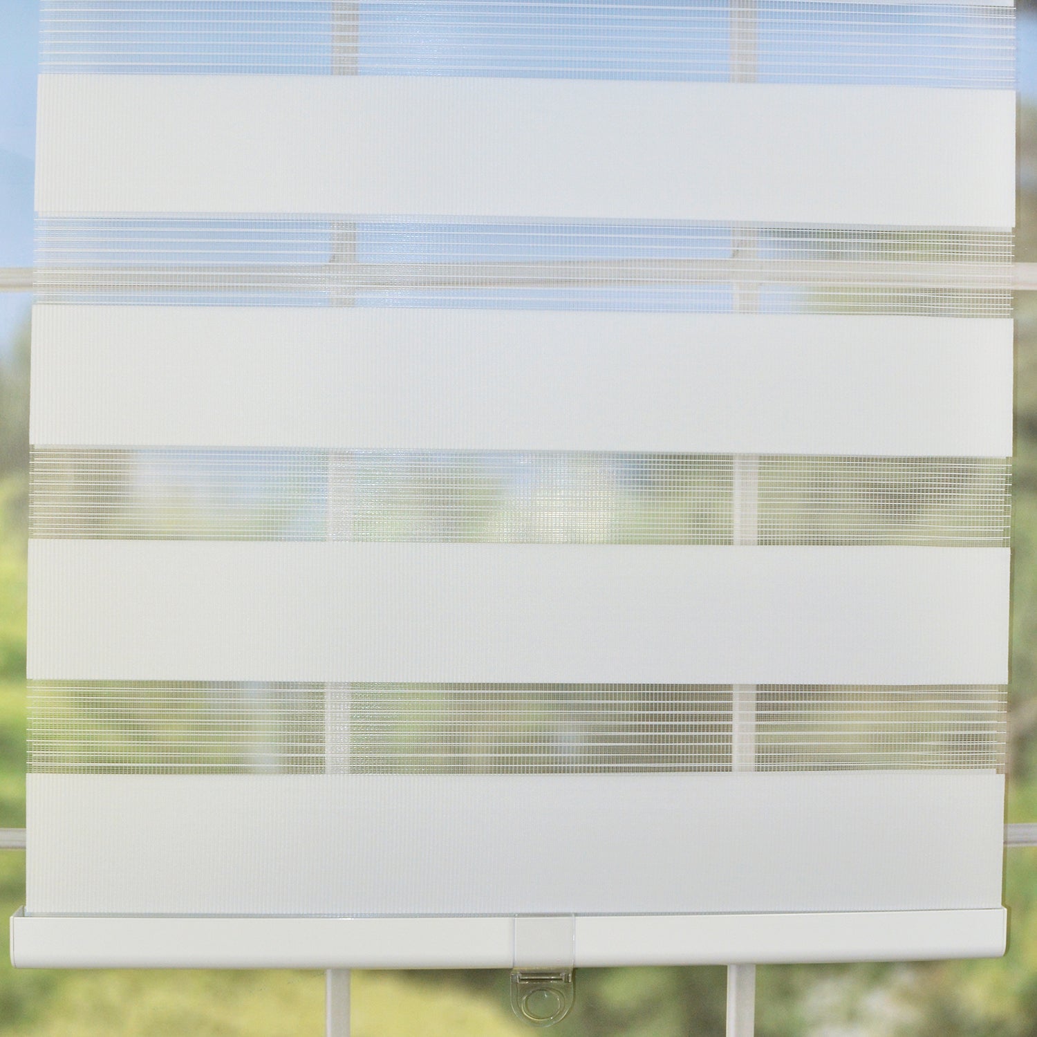 Versailles - Store à Rouleau à Toile Alternée Sans Cordon, Blanc (Disponible en 10 Grandeurs) - Simple Boutique