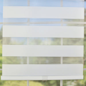 Versailles - Store à Rouleau à Toile Alternée Sans Cordon, Blanc (Disponible en 10 Grandeurs) - Simple Boutique