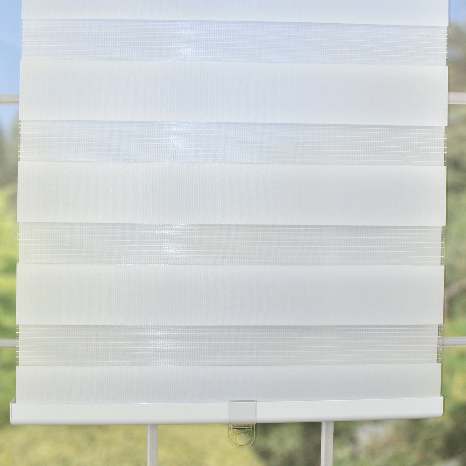 Versailles - Store à Rouleau à Toile Alternée Sans Cordon, Blanc (Disponible en 10 Grandeurs) - Simple Boutique