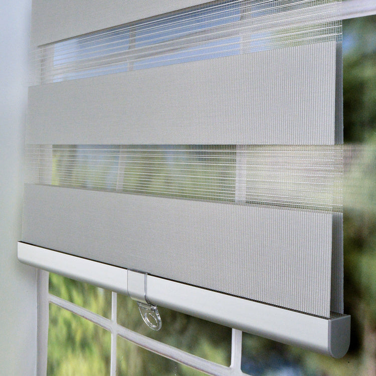 Versailles - Store à Rouleau à Toile Alternée Sans Cordon, Gris (Disponible en 9 Grandeurs) - Simple Boutique