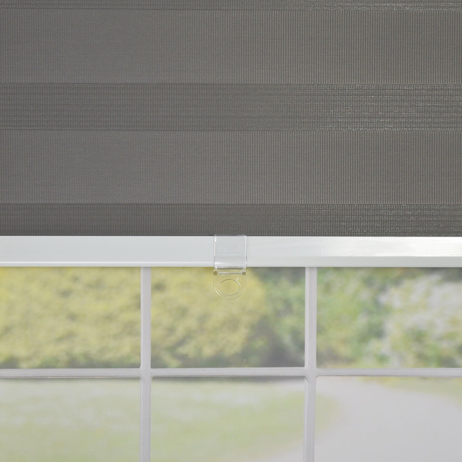 Versailles - Store de Fenêtre à Toile Alternée Sans Cordon Slimline, 24" x 72", Charbon - Simple Boutique