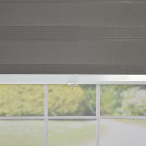 Versailles - Store de Fenêtre à Toile Alternée Sans Cordon Slimline, 24" x 72", Charbon - Simple Boutique