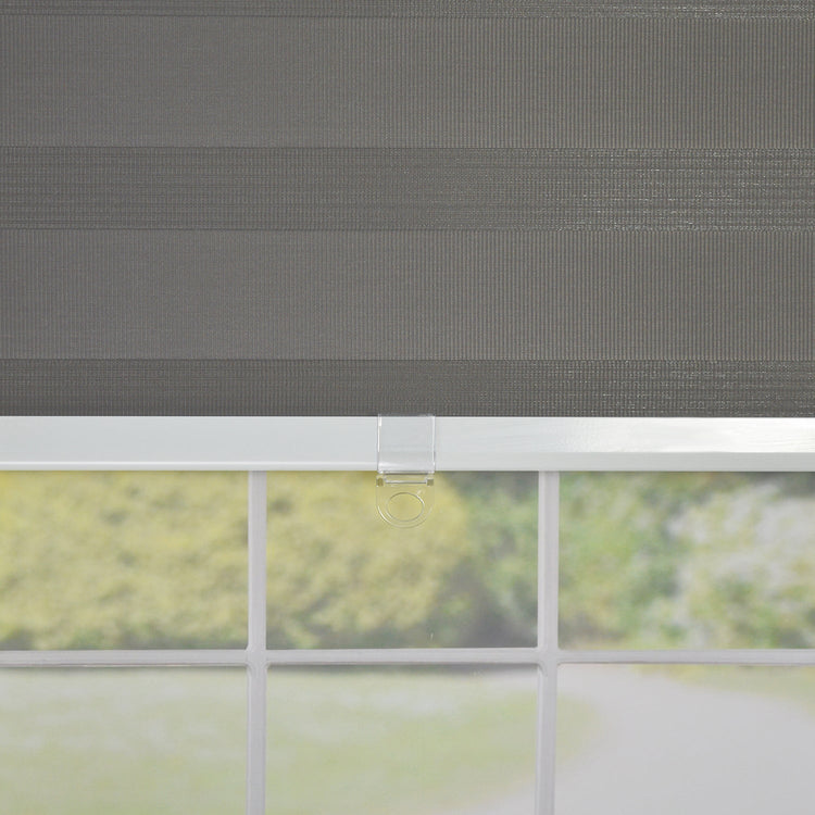 Versailles - Store de Fenêtre à Toile Alternée Sans Cordon Slimline, 24" x 72", Charbon - Simple Boutique