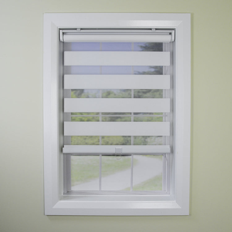 Versailles - Store de Fenêtre à Toile Alternée Sans Cordon Slimline, Blanc (Disponible en 5 Grandeurs) - Simple Boutique