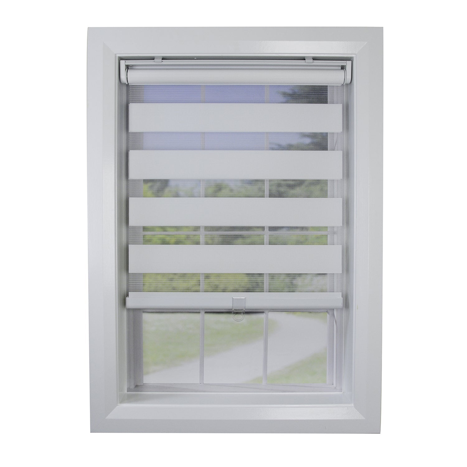 Versailles - Store de Fenêtre à Toile Alternée Sans Cordon Slimline, Blanc (Disponible en 5 Grandeurs) - Simple Boutique