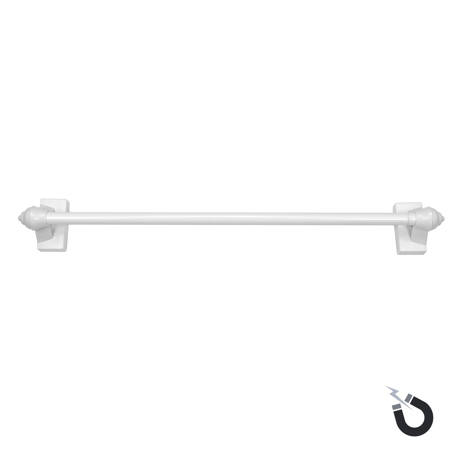 Versailles - Tringle à Rideau Magnétique, Longueur Ajustable de 15" à 28", Blanc - Simple Boutique