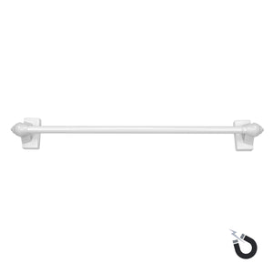Versailles - Tringle à Rideau Magnétique, Longueur Ajustable de 15" à 28", Blanc - Simple Boutique