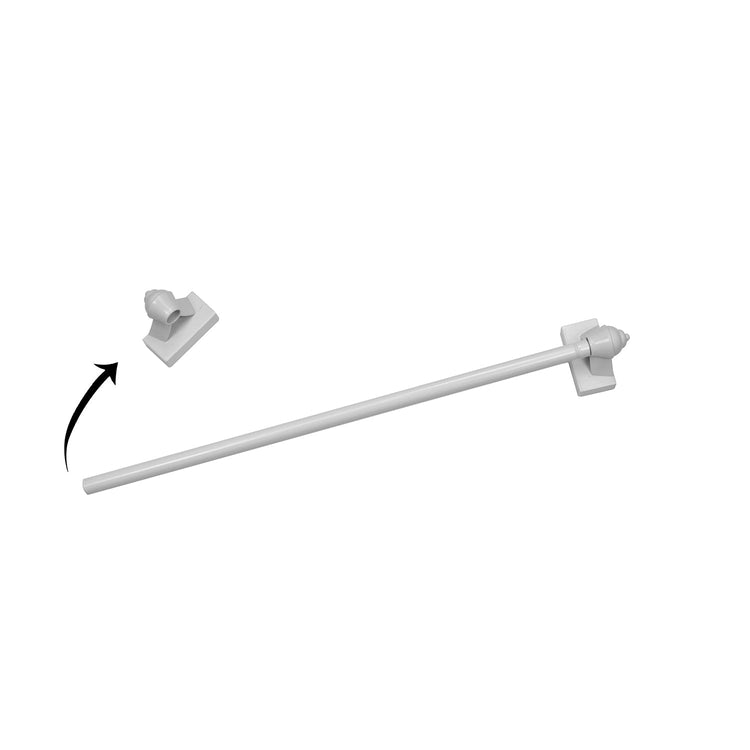 Versailles - Tringle à Rideau Magnétique, Longueur Ajustable de 15" à 28", Blanc - Simple Boutique