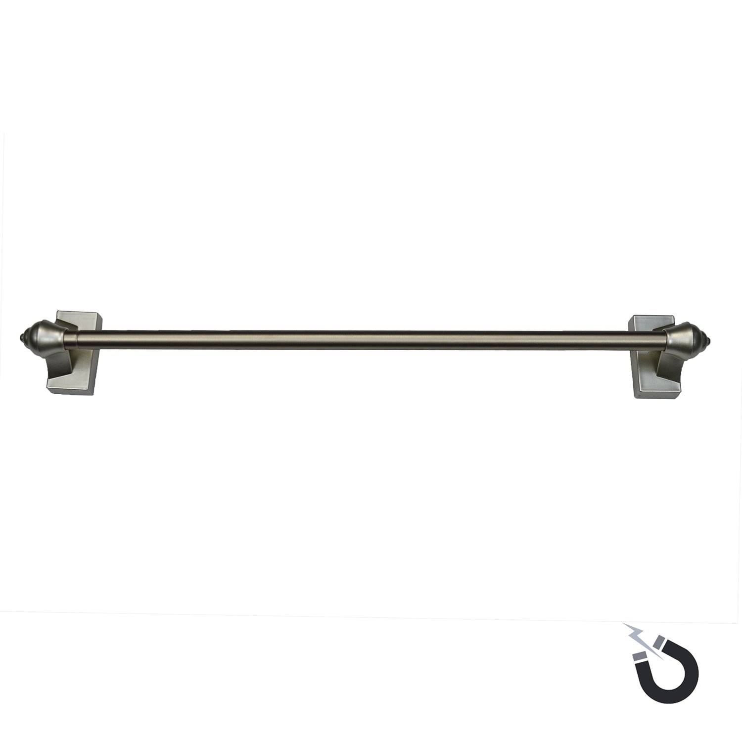Versailles - Tringle à Rideau Magnétique, Longueur Ajustable de 15" à 28", Fixation Solide, Étain - Simple Boutique