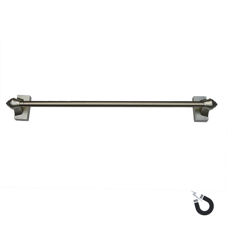 Versailles - Tringle à Rideau Magnétique, Longueur Ajustable de 15" à 28", Fixation Solide, Étain - Simple Boutique