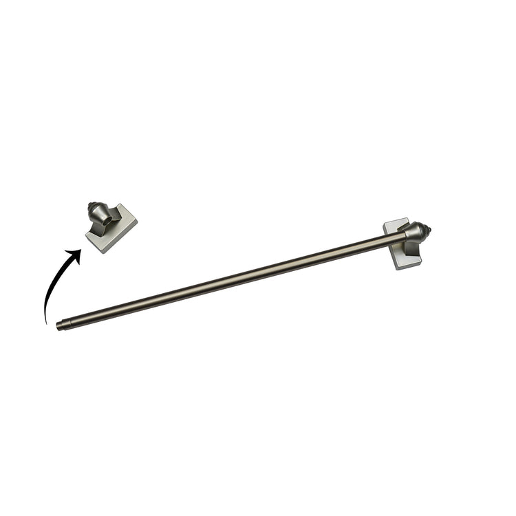 Versailles - Tringle à Rideau Magnétique, Longueur Ajustable de 15" à 28", Fixation Solide, Étain - Simple Boutique