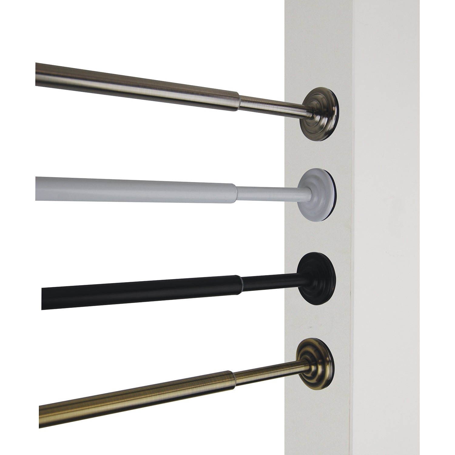 Versailles - Tringle à Rideau à Tension, Longueur Ajustable, Installation Sans Outils, Laiton (3 Grandeurs Disponibles) - Simple Boutique