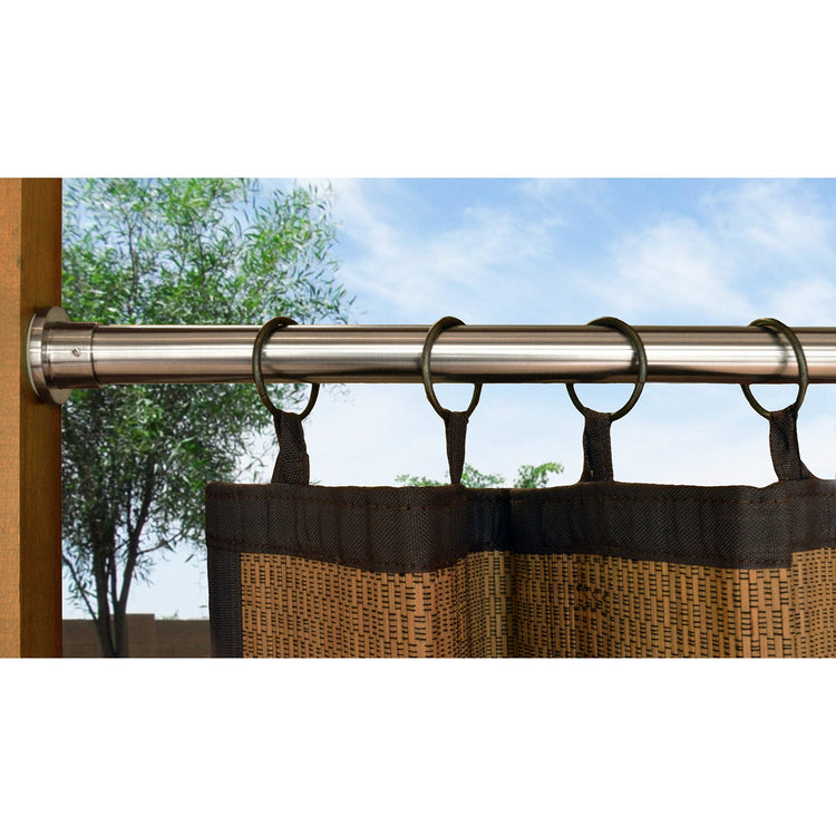 Versailles - Tringle à Tension pour Rideau DUO en Acier Inoxydable, Intérieur/Extérieur, Longueur Ajustable, Argenté (3 Grandeurs Disponibles) - Simple Boutique