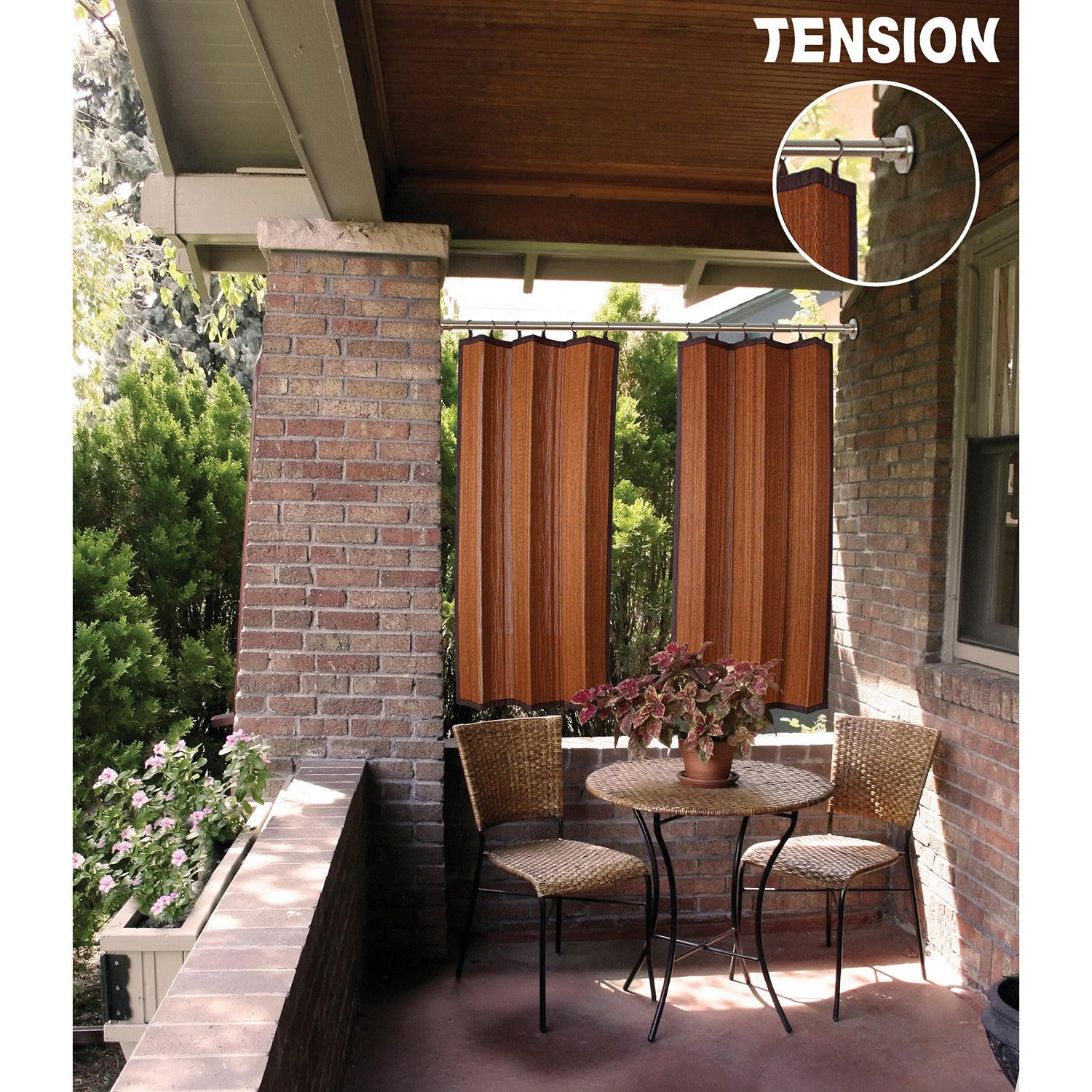 Versailles - Tringle à Tension pour Rideau en Acier Inoxydable, Intérieur/Extérieur, Longueur Ajustable, Argenté (3 Grandeurs Disponibles) - Simple Boutique