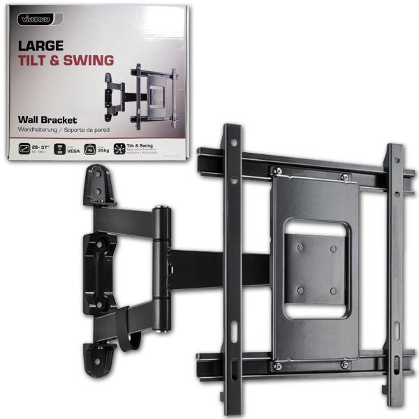Vivanco Support Mural Articulé pour Téléviseur de 26 à 37 po, jusqu'à 35 kg, Noir - 30775 - Simple Boutique