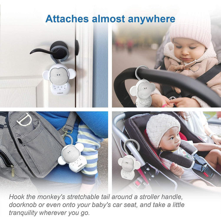 Vtech - Dispositif Sonore Apaisant Portatif pour Bébé Myla le Singe, Berceuse et Veilleuse - Simple Boutique