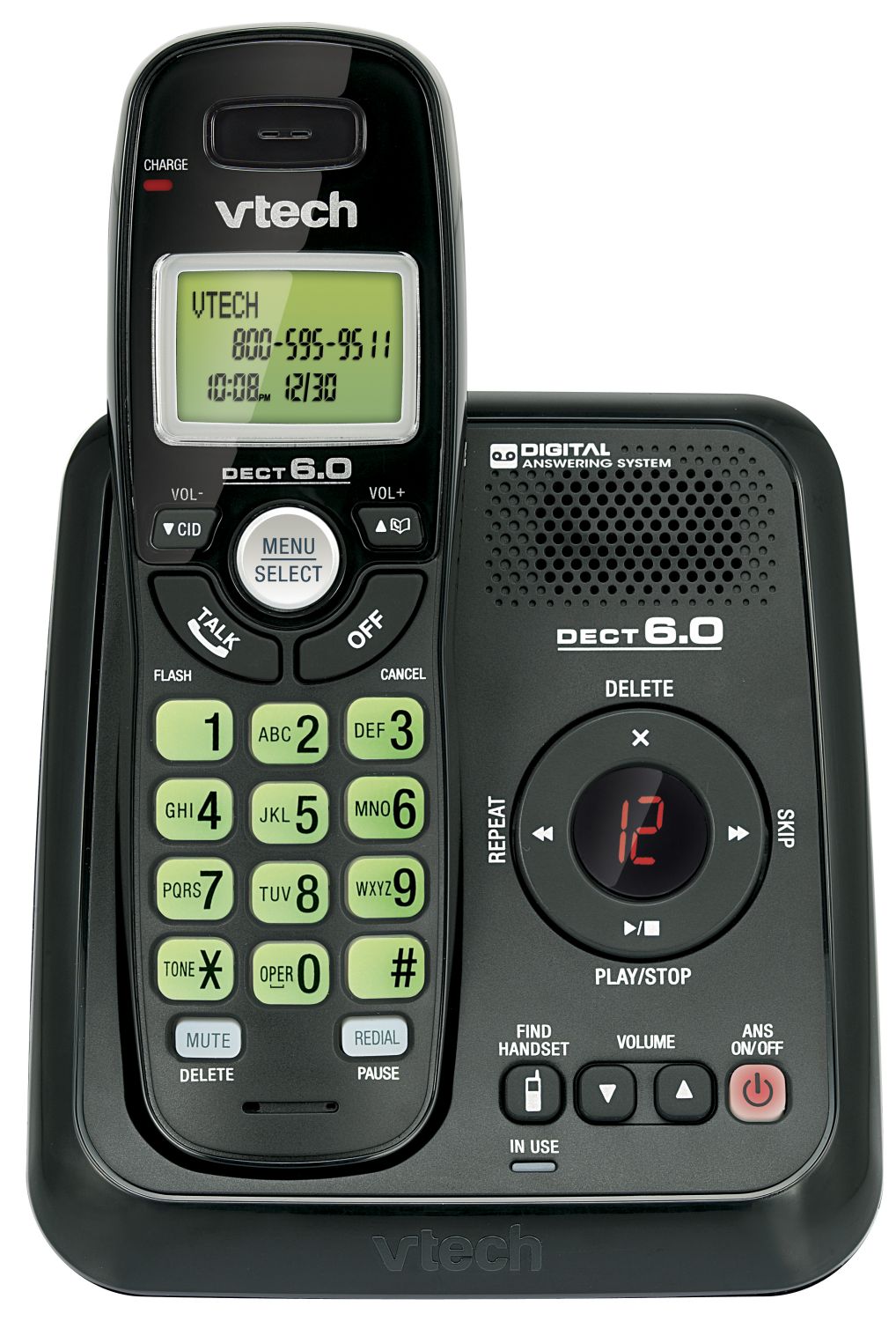 Vtech Téléphone Sans Fil DECT 6.0 avec Répondeur Numérique et Afficheur, Noir - Simple Boutique