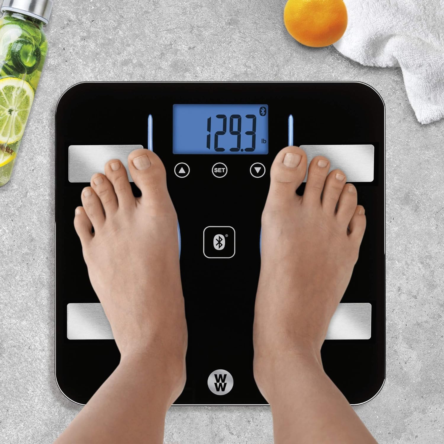 Weight Watcher - Pèse-Personne Numérique avec Analyse Corporelle, Bluetooth, Capacité Maximum de 180kg - Simple Boutique