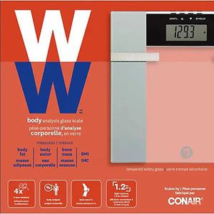 Weight Watcher - Pèse-Personne Numérique en Verre avec Analyse Corporelle, Capacité Maximum de 182kg - Simple Boutique