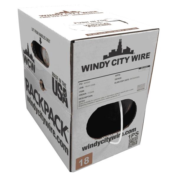 Windy City Câble Réseau Cat6 UTP Solide 500 MHz FT6/CMP Plenum en Vrac, Blanc, Bobine de 1000 pi - Simple Boutique