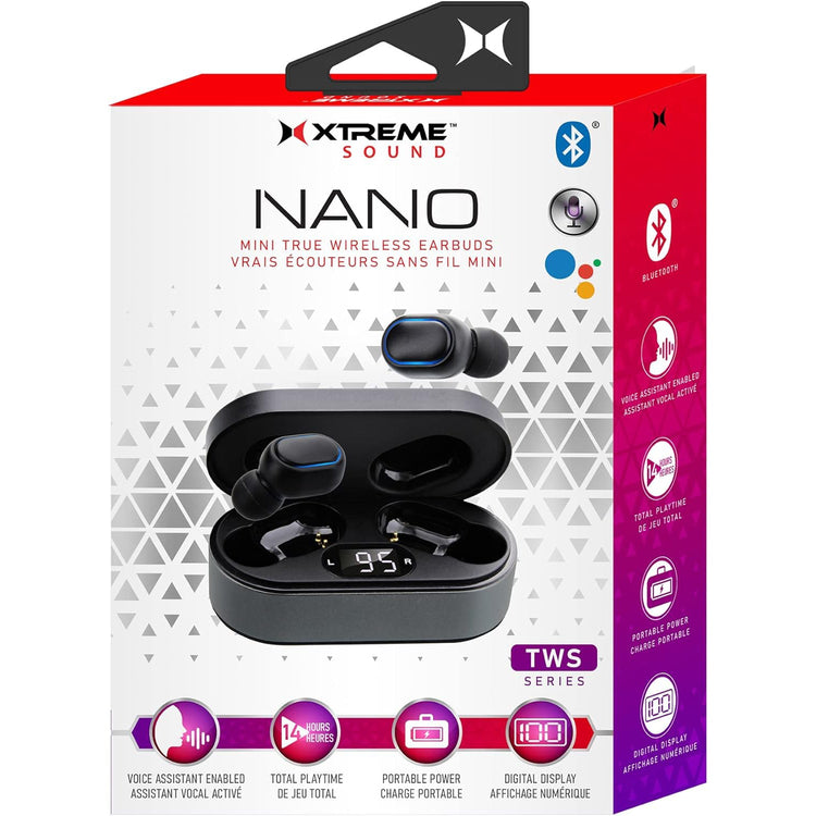 Xtreme - Écouteurs Intra-Auriculaires Bluetooth avec Boitier de Recharge, Noir - Simple Boutique