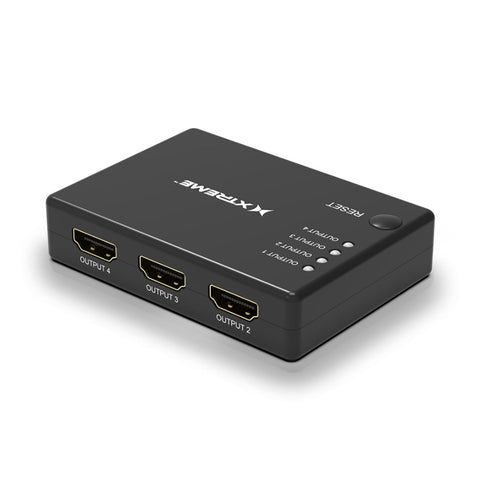 Xtreme - Répartiteur HDMI 1 Entré et 4 Sorties, 4K à 30 Hz, Noir
