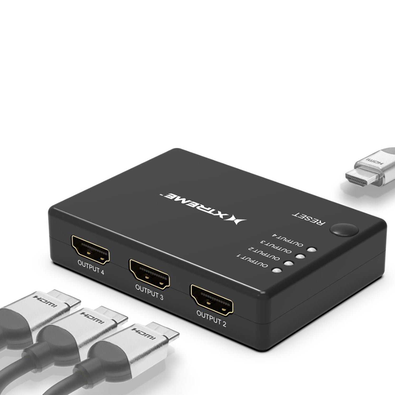 Xtreme - Répartiteur HDMI 1 Entré et 4 Sorties, 4K à 30 Hz, Noir - Simple Boutique