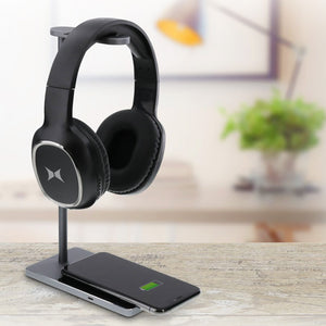 Xtreme - Support pour Casque D'écoute avec Chargeur Sans-Fil pour Téléphone Intégré, Noir - Simple Boutique