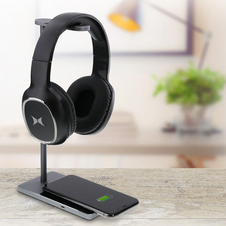 Xtreme - Support pour Casque D'écoute avec Chargeur Sans-Fil pour Téléphone Intégré, Noir - Simple Boutique