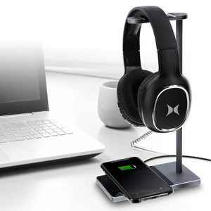 Xtreme - Support pour Casque D'écoute avec Chargeur Sans-Fil pour Téléphone Intégré, Noir - Simple Boutique