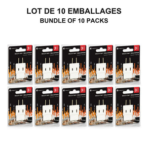 Xtricity Adaptateur mural polarisé multiprise 3 prises - Lot de 10 - emballage - Simple Boutique
