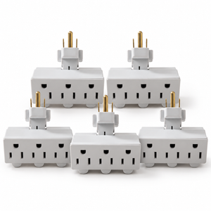 Xtricity Adaptateur triple à prises inclinables de haut en bas - Lot de 5 - Simple Boutique