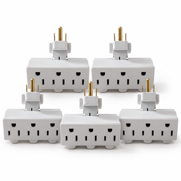 Xtricity Adaptateur triple à prises inclinables de haut en bas - Lot de 5 - Simple Boutique