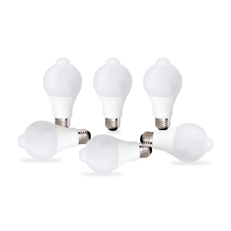 Xtricity Ampoule DEL A19 à détecteur de mouvement - 9W, équivalent 60W, 800 lumens, blanc doux 3000K, non gradable - Lot de 6 - Simple Boutique