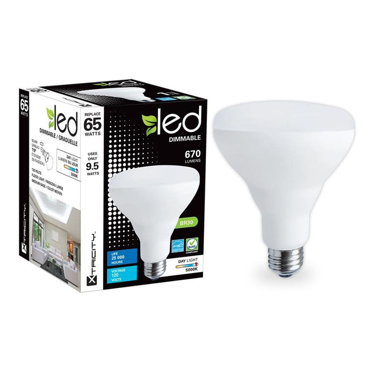 Xtricity Ampoule DEL BR30/9.5W/120V/E26/670L/ES/ lum du jour 5000k graduelle 1 Un. - Simple Boutique