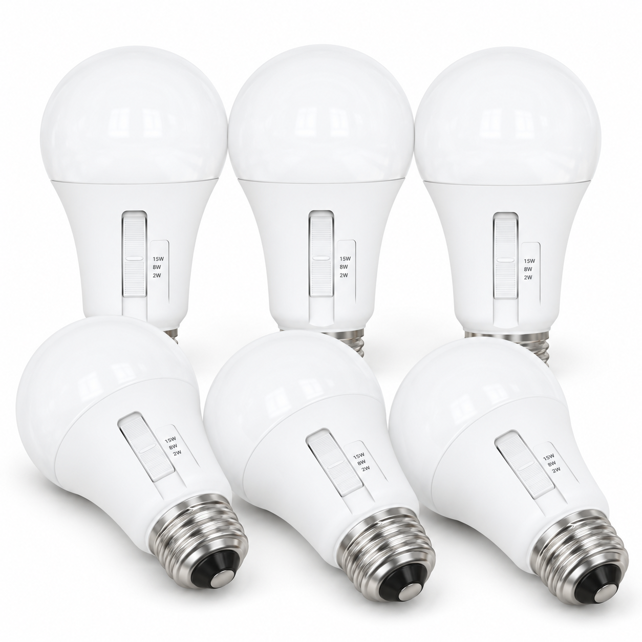Xtricity Ampoule DEL Tri-Light A19, 2W/8W/15W sélectionnable, blanc doux 2700K, gradable - Lot de 6 - Simple Boutique