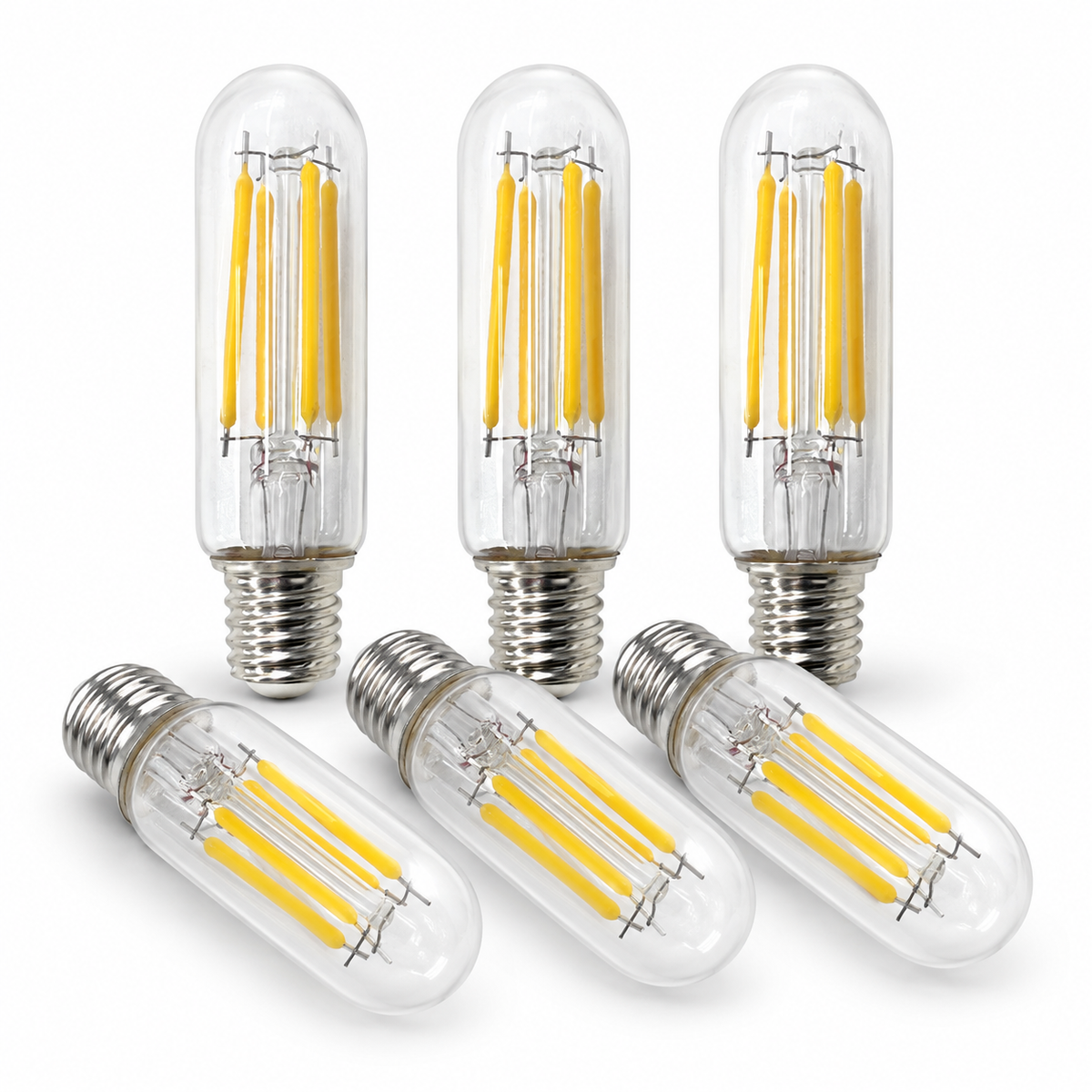 Xtricity Ampoule à filament DEL T6, 2W Lumière du jour 5000K, 200L, culot intermédiaire E17, Intensité variable - Lot de 6 - Simple Boutique