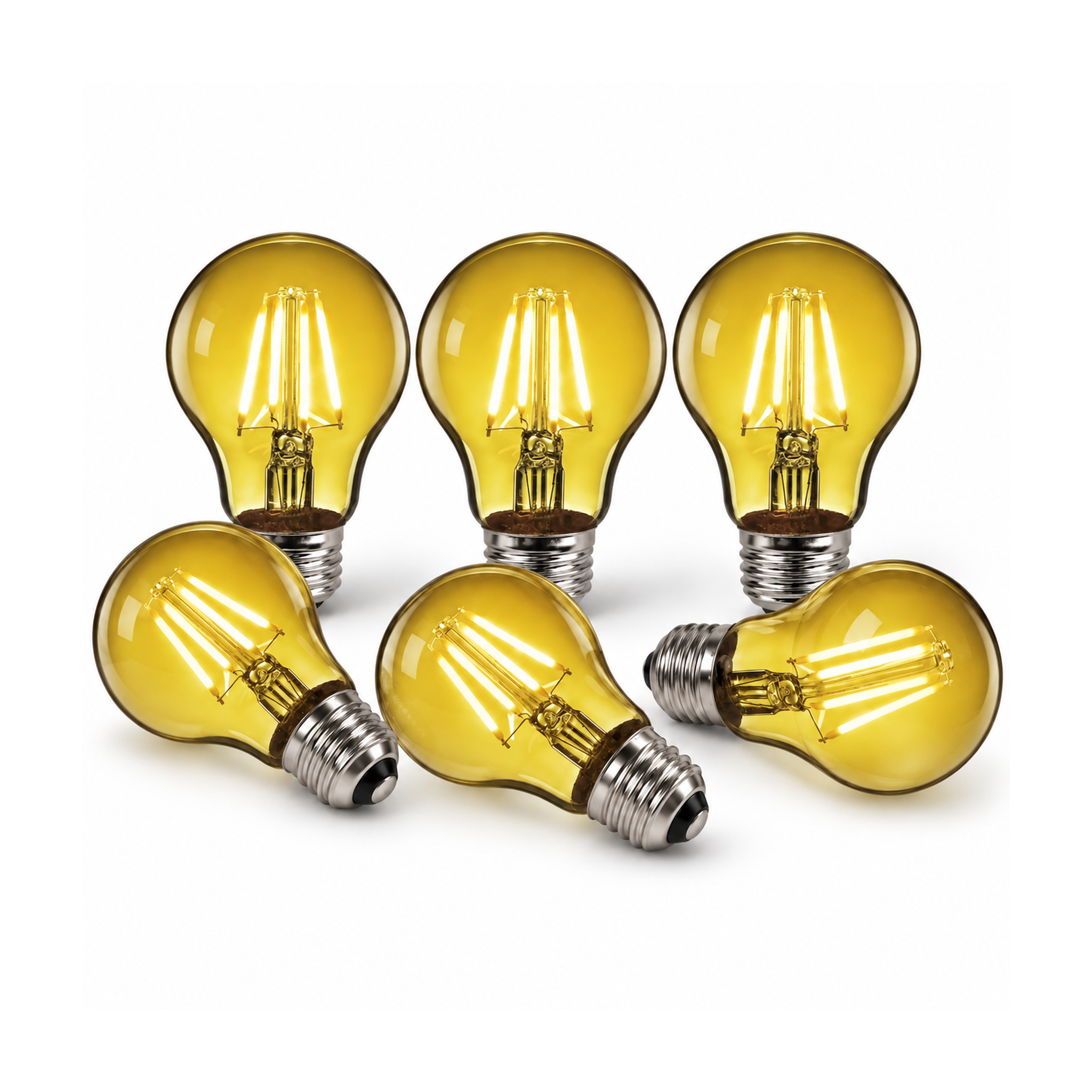 Xtricity Ampoule à filament DEL couleur A19, 4,5W jaune, intensité variable - Lot de 6 - Simple Boutique
