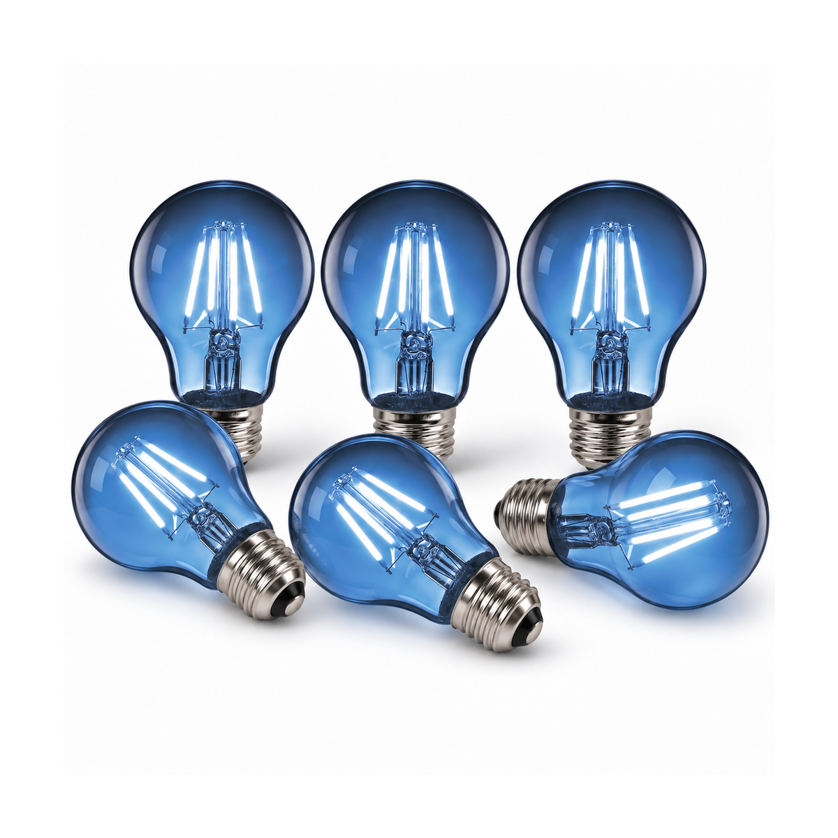 Xtricity Ampoule à filament couleur DEL A19, 4,5 W bleue, à intensité variable - Lot de 6 - Simple Boutique
